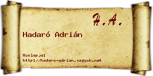 Hadaró Adrián névjegykártya
